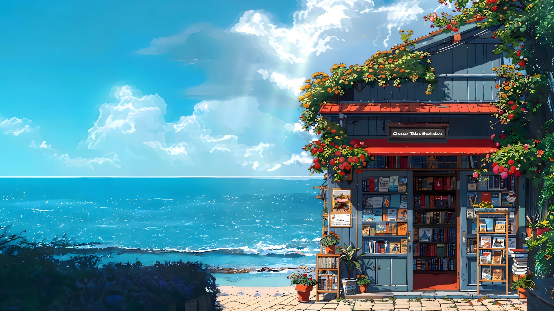 书屋-大海-晴天